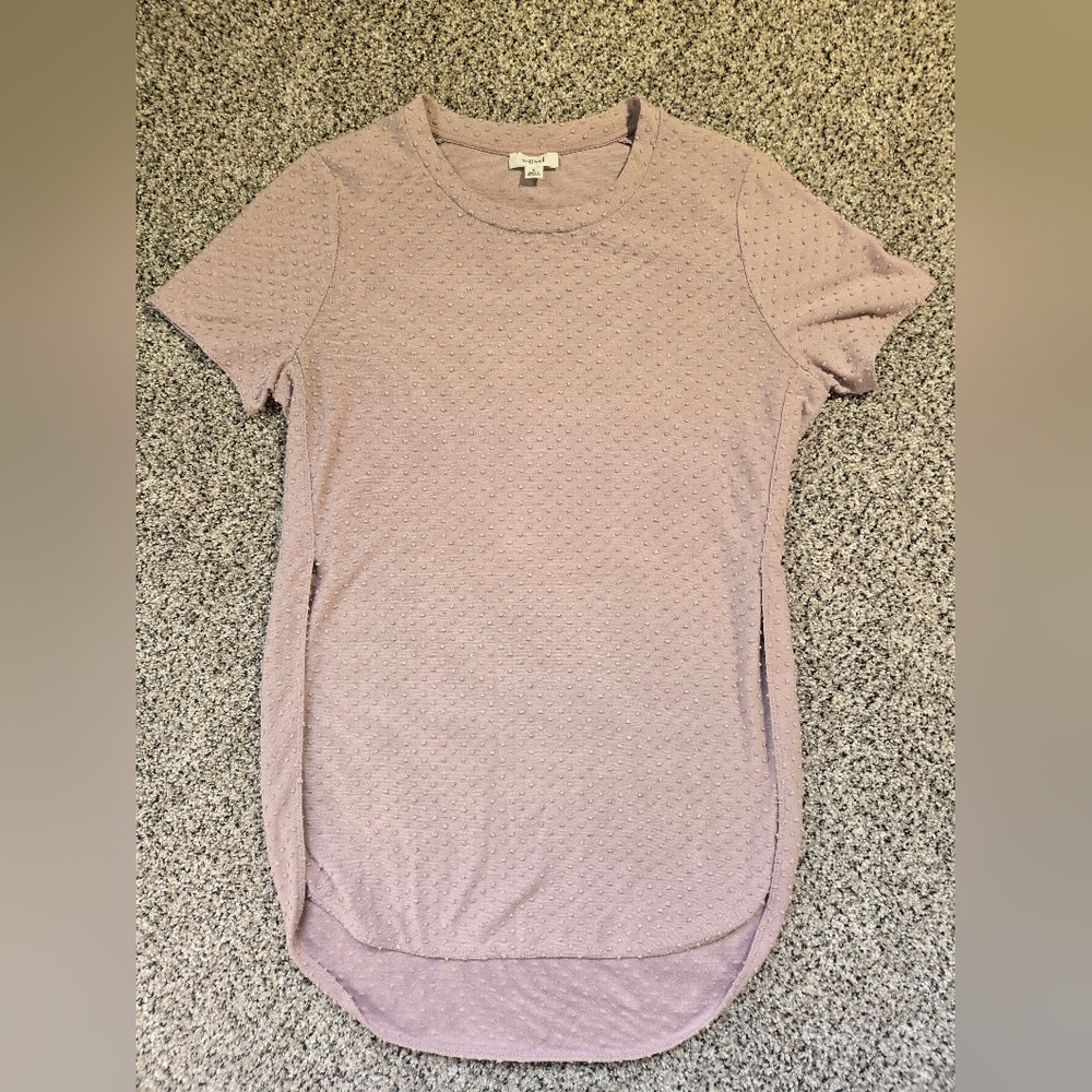 WILFRED Swiss Dot Short Sleeve Tunic in an elegant Mauve Color Size Small EUC